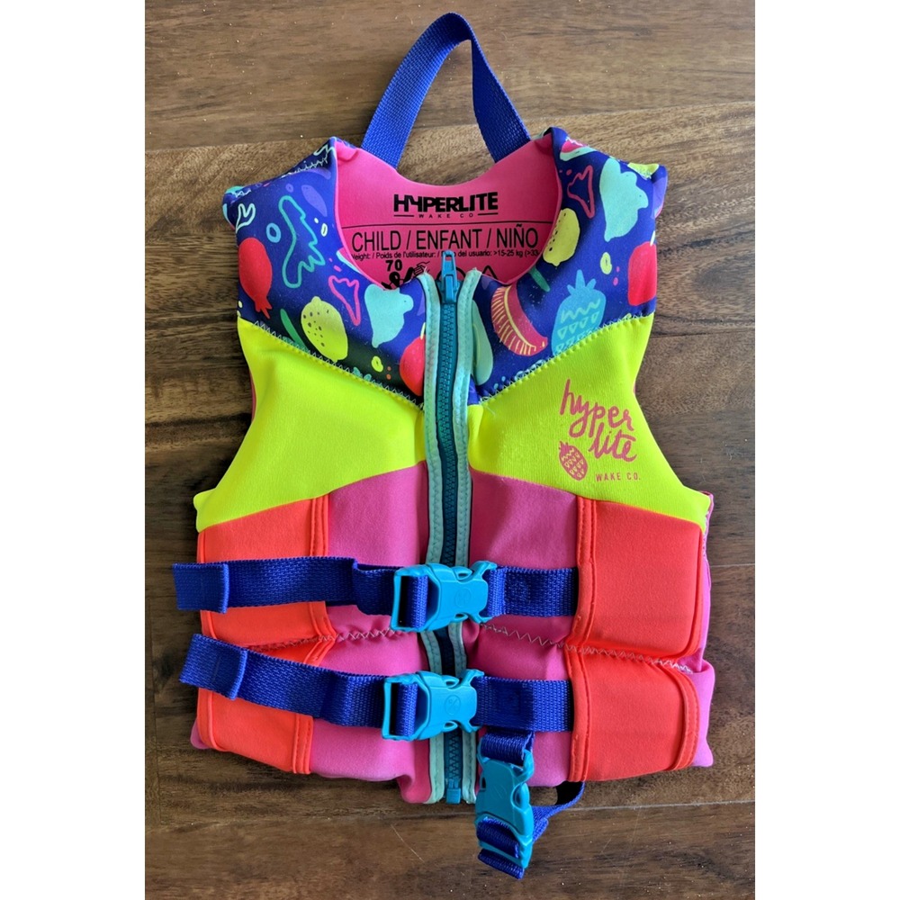HYPERLITE Wake Life Jacket Child 33-55 lbs Fruit US Coast Guard Approved